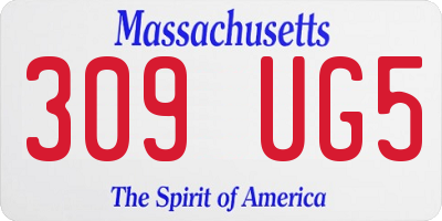 MA license plate 309UG5