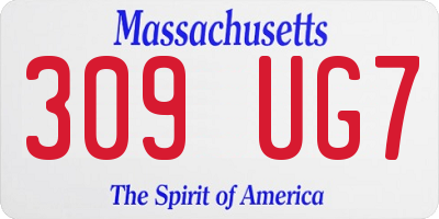MA license plate 309UG7