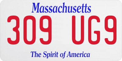 MA license plate 309UG9