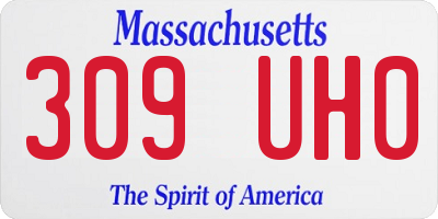 MA license plate 309UH0