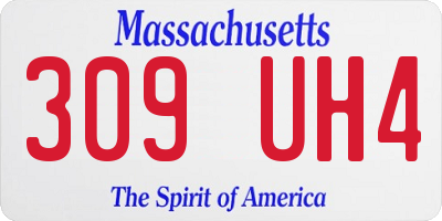 MA license plate 309UH4