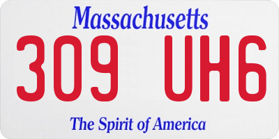 MA license plate 309UH6