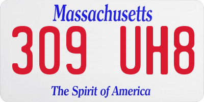 MA license plate 309UH8