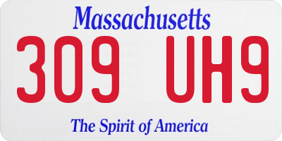 MA license plate 309UH9