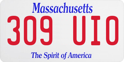 MA license plate 309UI0
