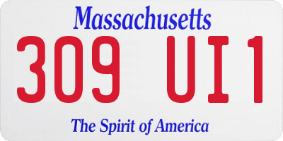 MA license plate 309UI1