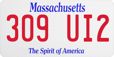 MA license plate 309UI2