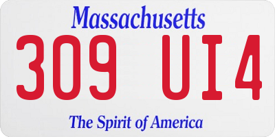 MA license plate 309UI4