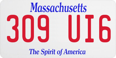 MA license plate 309UI6