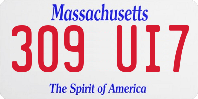 MA license plate 309UI7