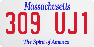 MA license plate 309UJ1