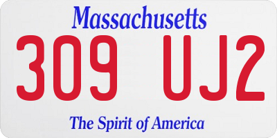 MA license plate 309UJ2