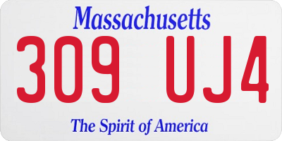 MA license plate 309UJ4