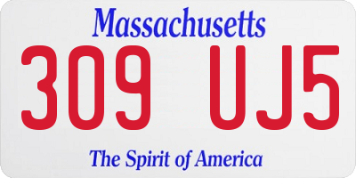 MA license plate 309UJ5
