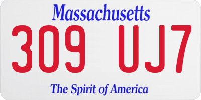 MA license plate 309UJ7