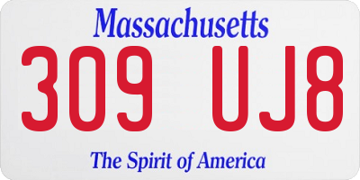 MA license plate 309UJ8