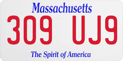 MA license plate 309UJ9