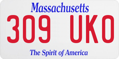 MA license plate 309UK0