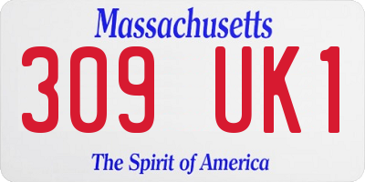 MA license plate 309UK1