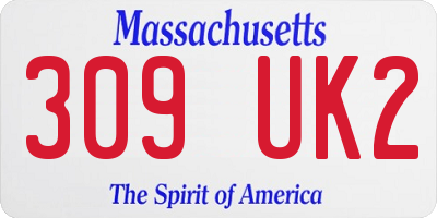 MA license plate 309UK2