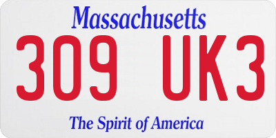 MA license plate 309UK3