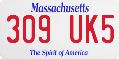 MA license plate 309UK5