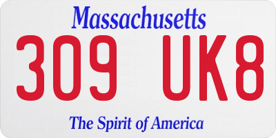 MA license plate 309UK8