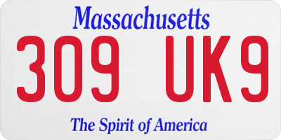 MA license plate 309UK9