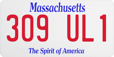 MA license plate 309UL1
