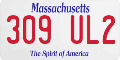 MA license plate 309UL2