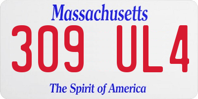 MA license plate 309UL4