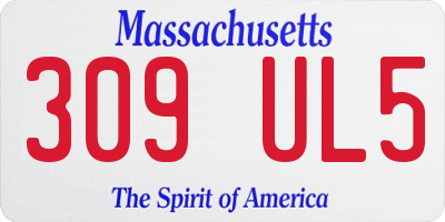 MA license plate 309UL5