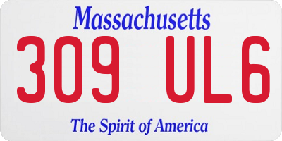 MA license plate 309UL6