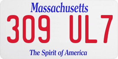 MA license plate 309UL7
