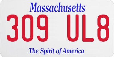 MA license plate 309UL8