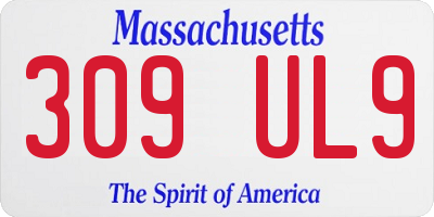 MA license plate 309UL9