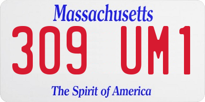 MA license plate 309UM1