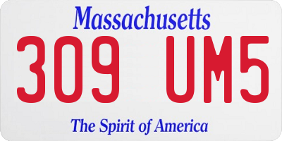 MA license plate 309UM5