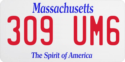 MA license plate 309UM6