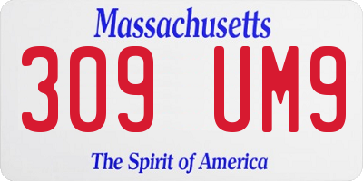 MA license plate 309UM9