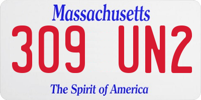 MA license plate 309UN2