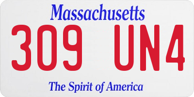 MA license plate 309UN4