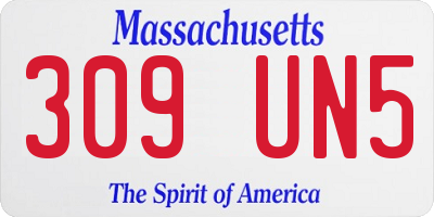 MA license plate 309UN5