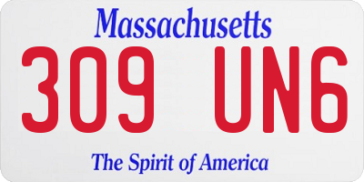 MA license plate 309UN6