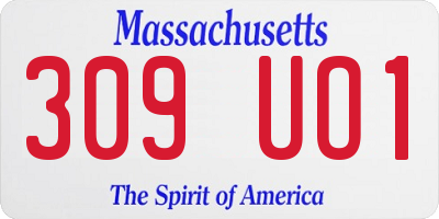 MA license plate 309UO1