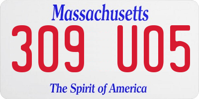 MA license plate 309UO5