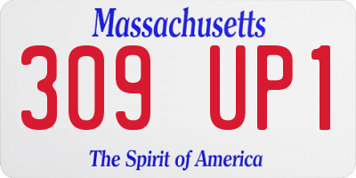 MA license plate 309UP1