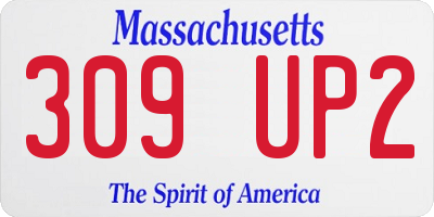 MA license plate 309UP2