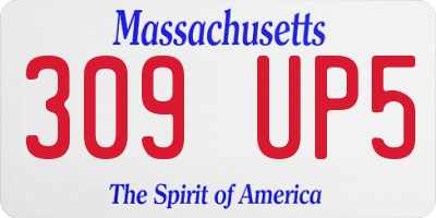 MA license plate 309UP5