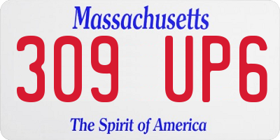 MA license plate 309UP6